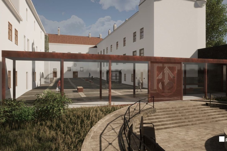 Žerotínský zámek odhalí kolemjdoucím nádvoří. Kamennou zeď nahradí skleněná konstrukce